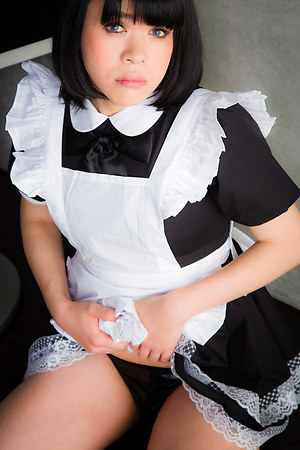 Beautiful japan tgirl An Natsume masturbate in maid uniform